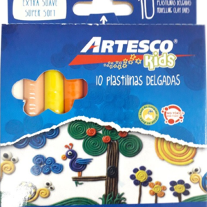 10 Plastilinas Delgadas Artesco