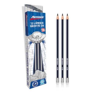 12 Lapices Grafito 2B Artesco