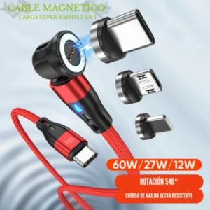 Cable Magnetico De Carga Rapida 3 En 1 Mxdz 631 Meseta