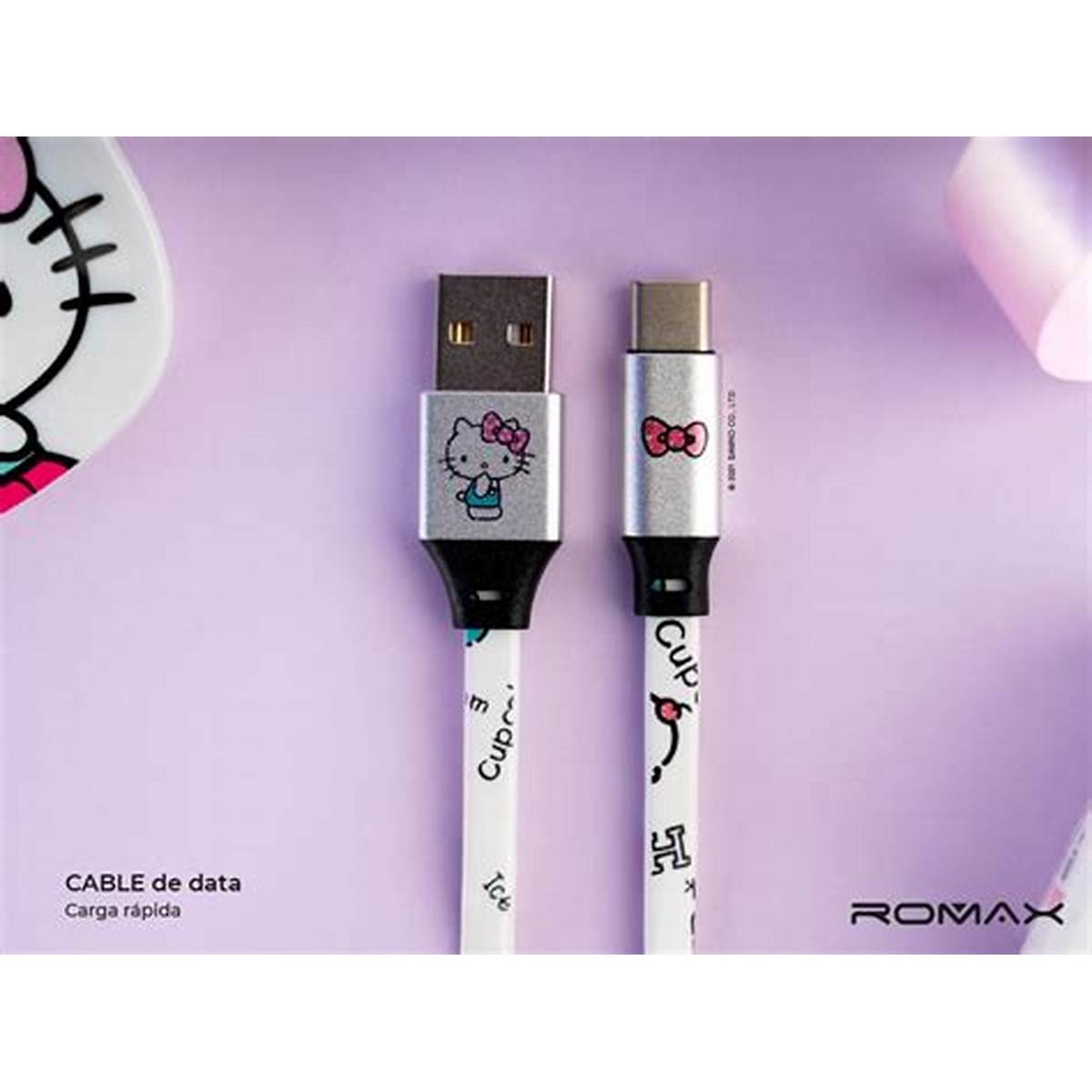 Cable Microusb Hello Kitty Romax