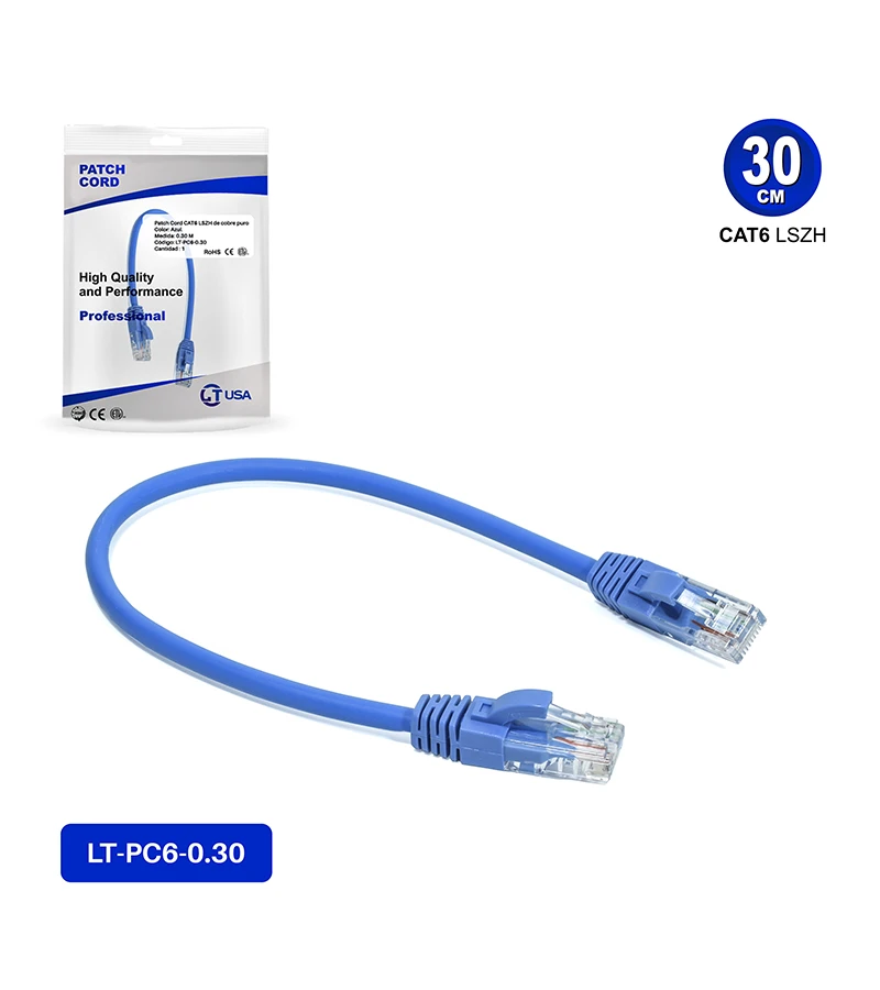 Cable Patch Cord Cat6 3 Metros LT USA LTT-PC6-3. LSZH