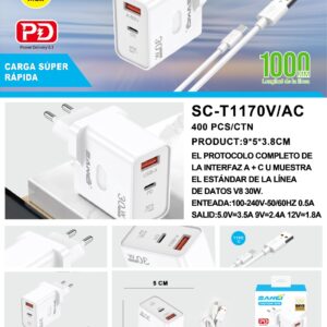 Cargador Sanci 30W Sc T1173V Ac