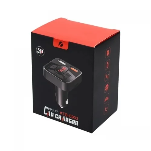 CIGARRERA PARA AUTO KTS-C933 Dual Usb Charger Audio Music Wireless Handsfree Fm Transmitte