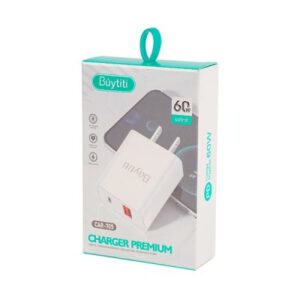 Cubo cargador buytiti de carga rápida con puerto usb y usb-c, 60w / car-707
