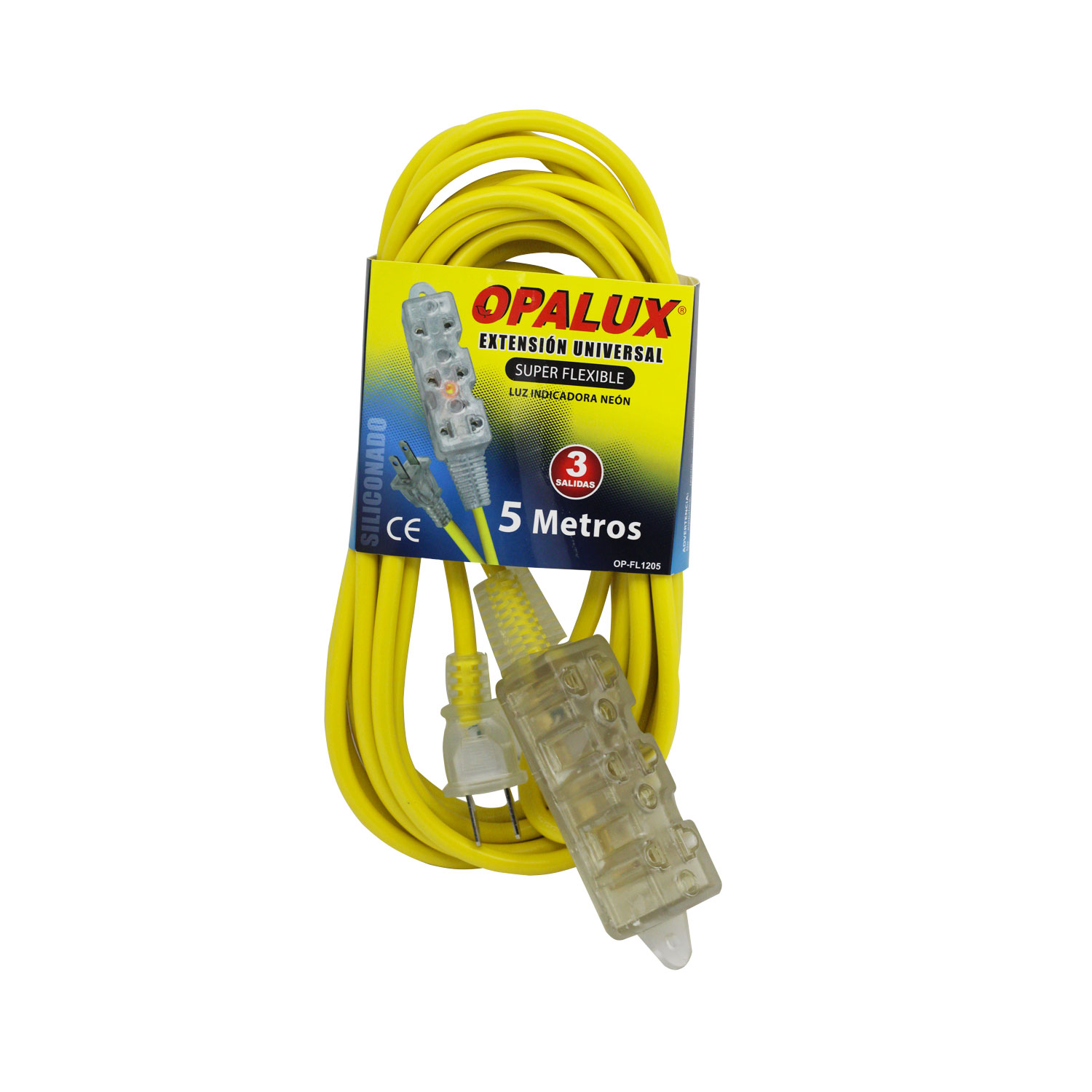 Extension Opalux 3 Salidas 5M Neon Op FL1205
