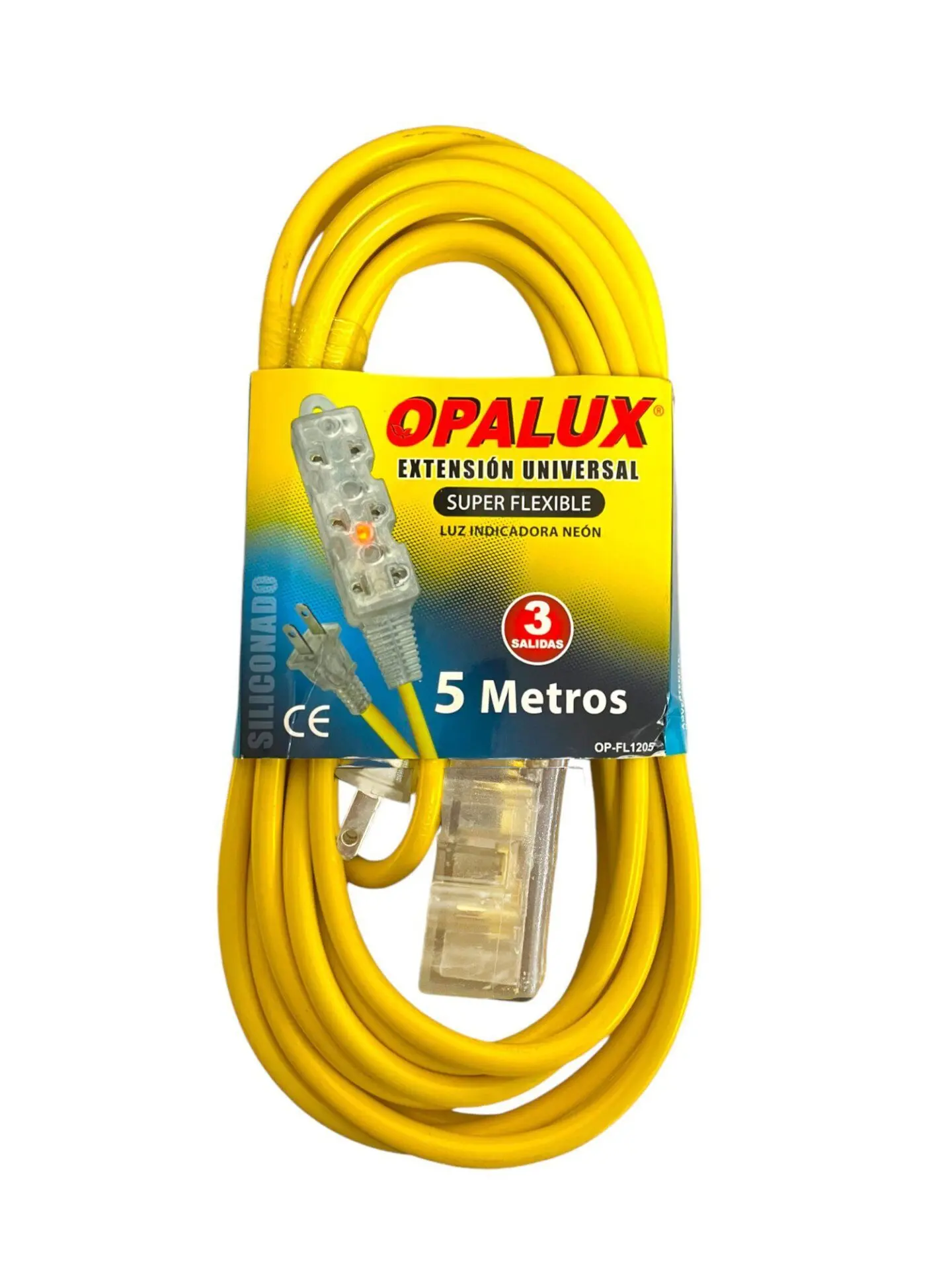 Extension Opalux 3 Salidas 5M Neon Op FL1205